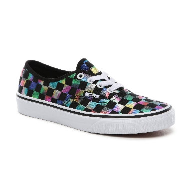 Vans Iridescent Check Authentic Classic Womens - (Iridescent Check) black/true white VN0A2Z5ISRY Shoes