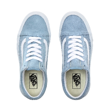 Vans Pig Suede Old Skool Classic Womens - (Pig Suede) Blue Fog/True White VN0A4BV5V4Z Shoes