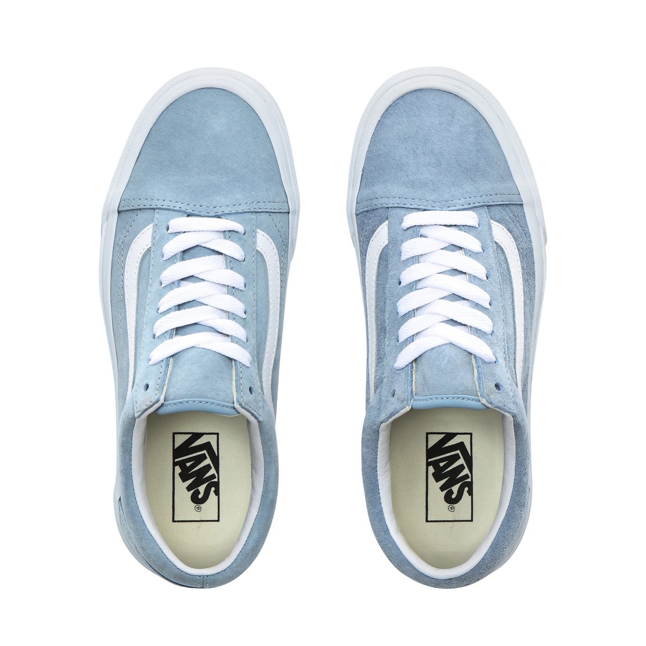 Vans Pig Suede Old Skool Classic Womens - (Pig Suede) Blue Fog/True White VN0A4BV5V4Z Shoes