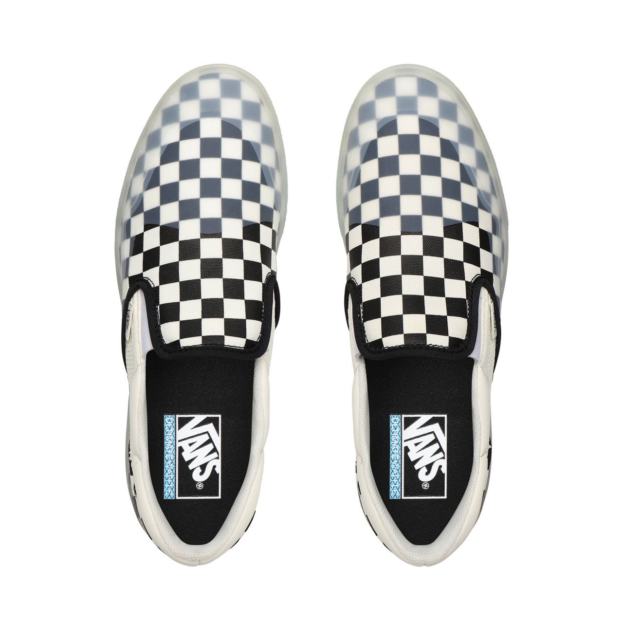 Vans Checkerboard Mod Slip-On Black Classic Mens Womens - (Checkerboard) Marshmallow VN0A4TZZKAG Shoes