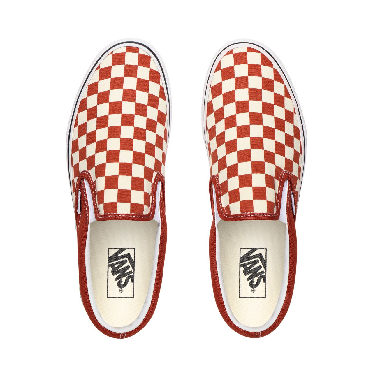 Vans Checkerboard Classic Slip-On Red Classic Mens Womens - (Checkerboard) Picante/True White VN0A4U38WS2 Shoes