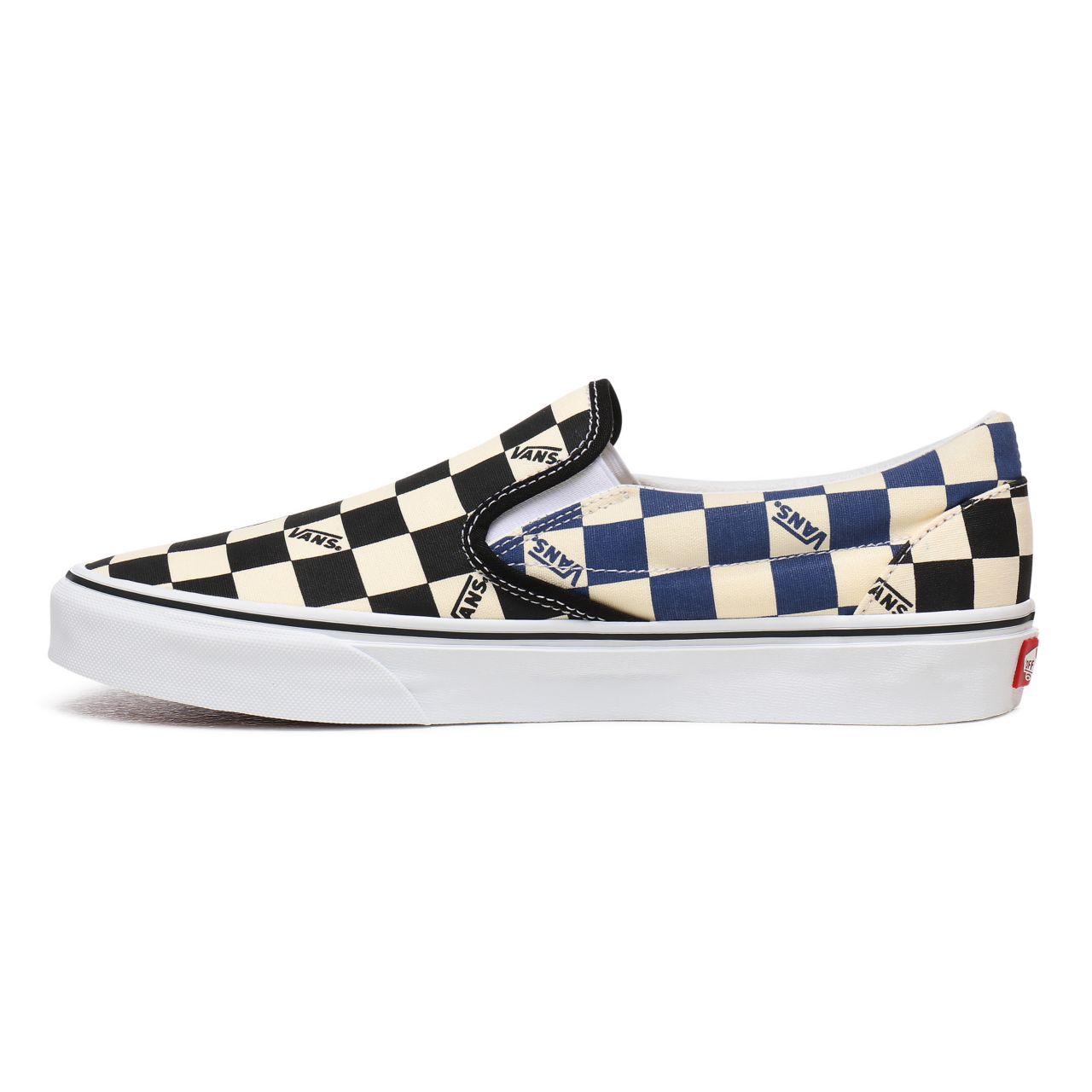 Vans Big Check Classic Slip-On Blue Classic Mens Womens - (Big Check) Black/Navy VN0A4U38WRT Shoes