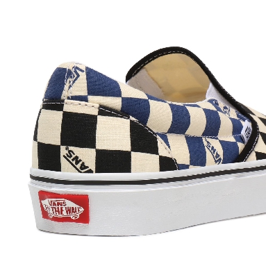 Vans Big Check Classic Slip-On Blue Classic Mens Womens - (Big Check) Black/Navy VN0A4U38WRT Shoes