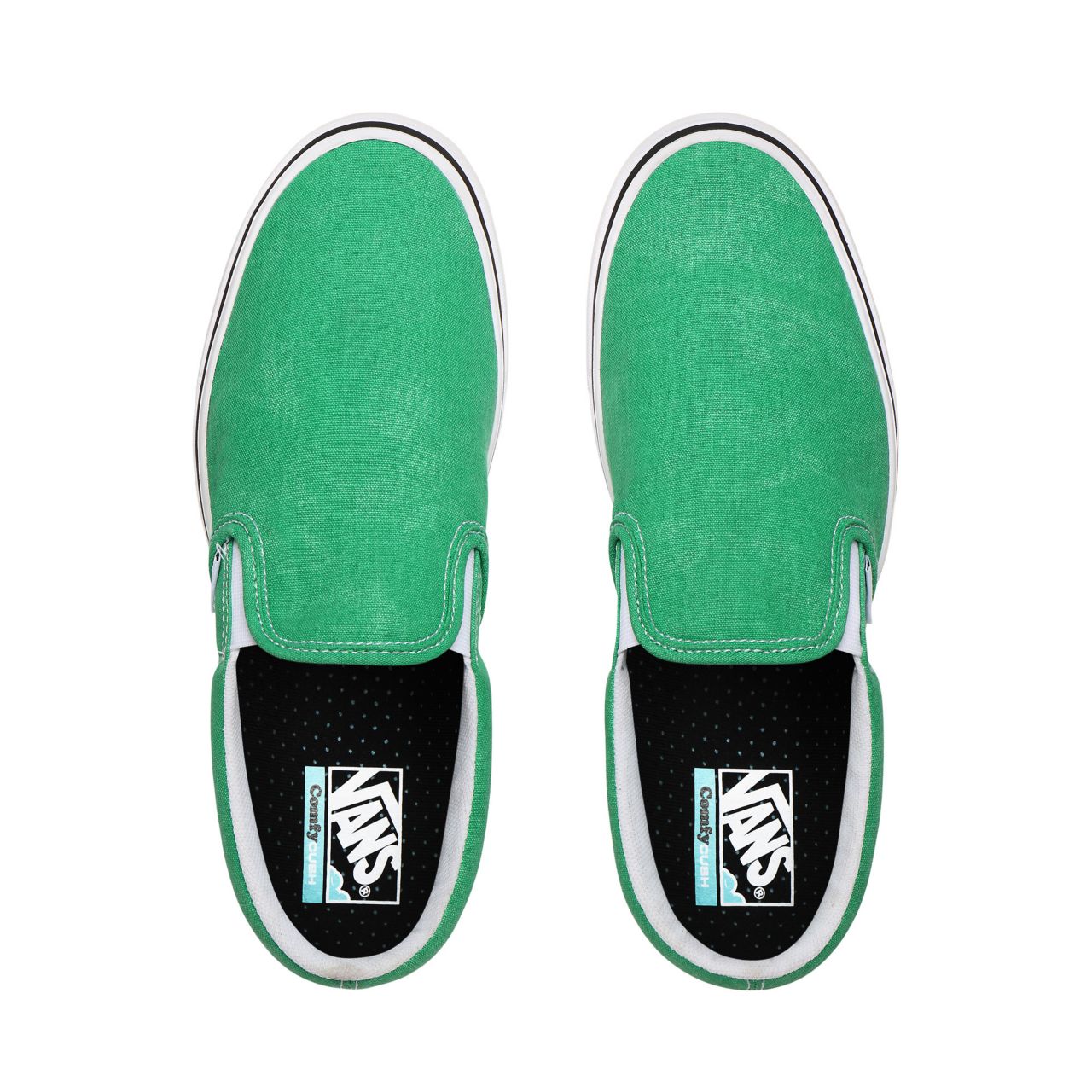 Vans Washed Canvas ComfyCush Slip-On Green Classic Mens Womens - (Washed Canvas) Fern Green VN0A3WMDWYC Shoes