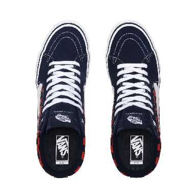 Vans Checkerboard Sk8-Hi Pro Orange Classic Mens Womens - (Checkerboard) Navy/Orange VN000VHGW7E Shoes