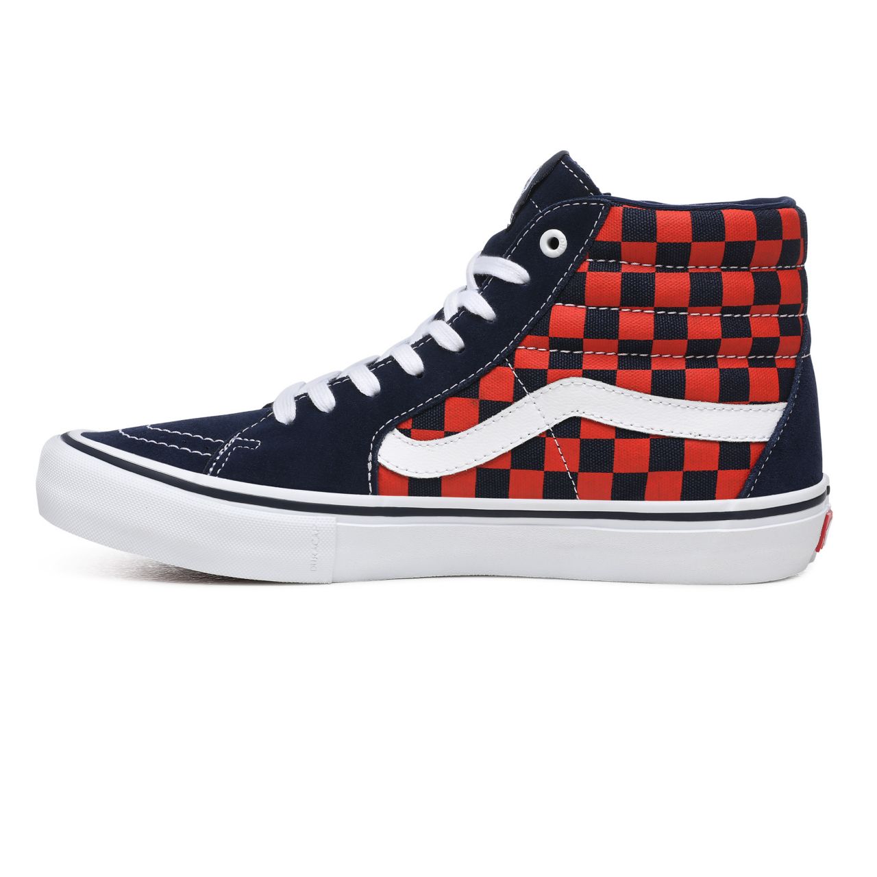 Vans Checkerboard Sk8-Hi Pro Orange Classic Mens Womens - (Checkerboard) Navy/Orange VN000VHGW7E Shoes