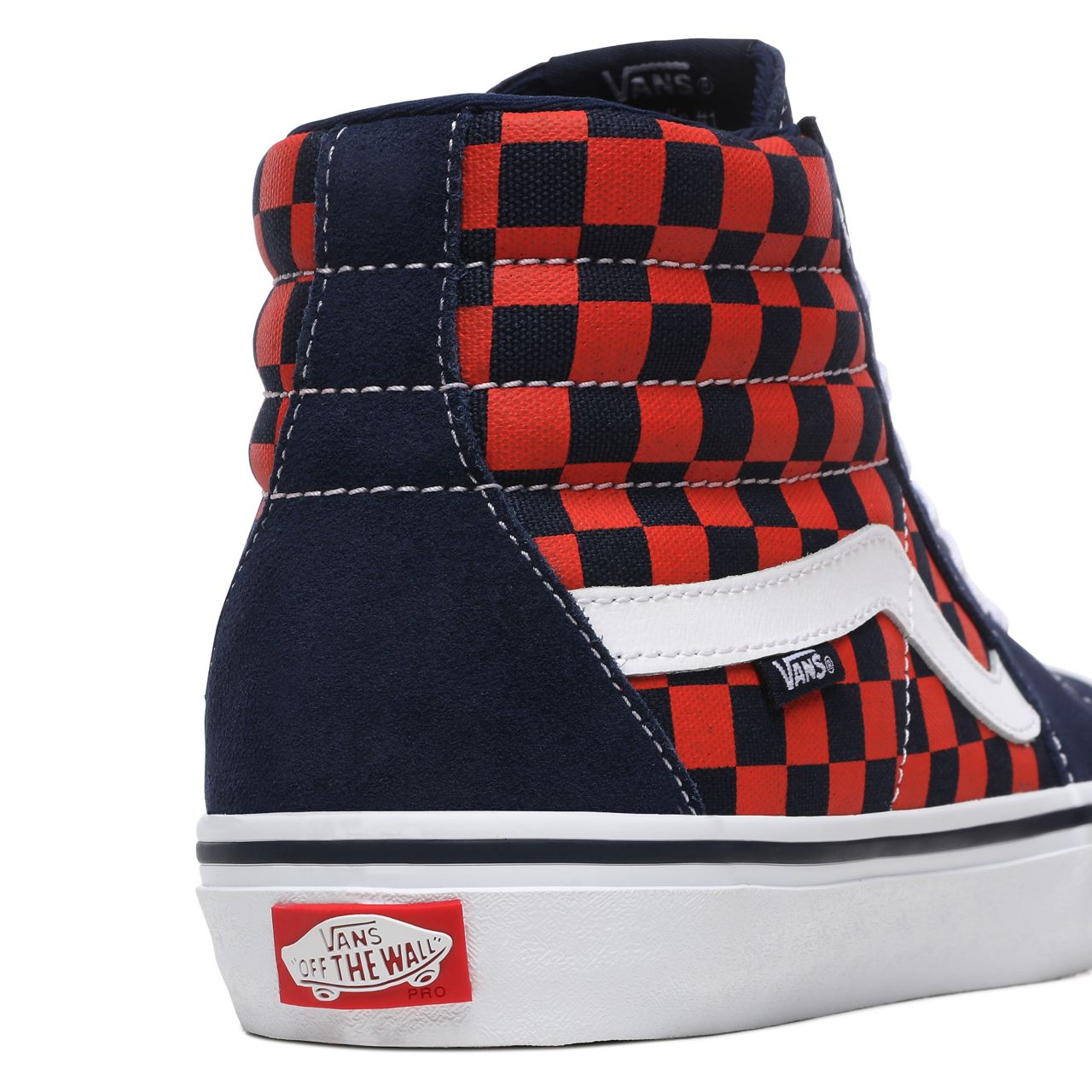 Vans Checkerboard Sk8-Hi Pro Orange Classic Mens Womens - (Checkerboard) Navy/Orange VN000VHGW7E Shoes