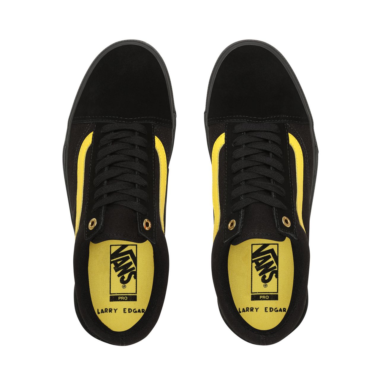 Vans Larry Edgar Old Skool Pro BMX Black Classic Mens Womens - (Larry Edgar) Black/Yellow VN0A45JUW8Q Shoes