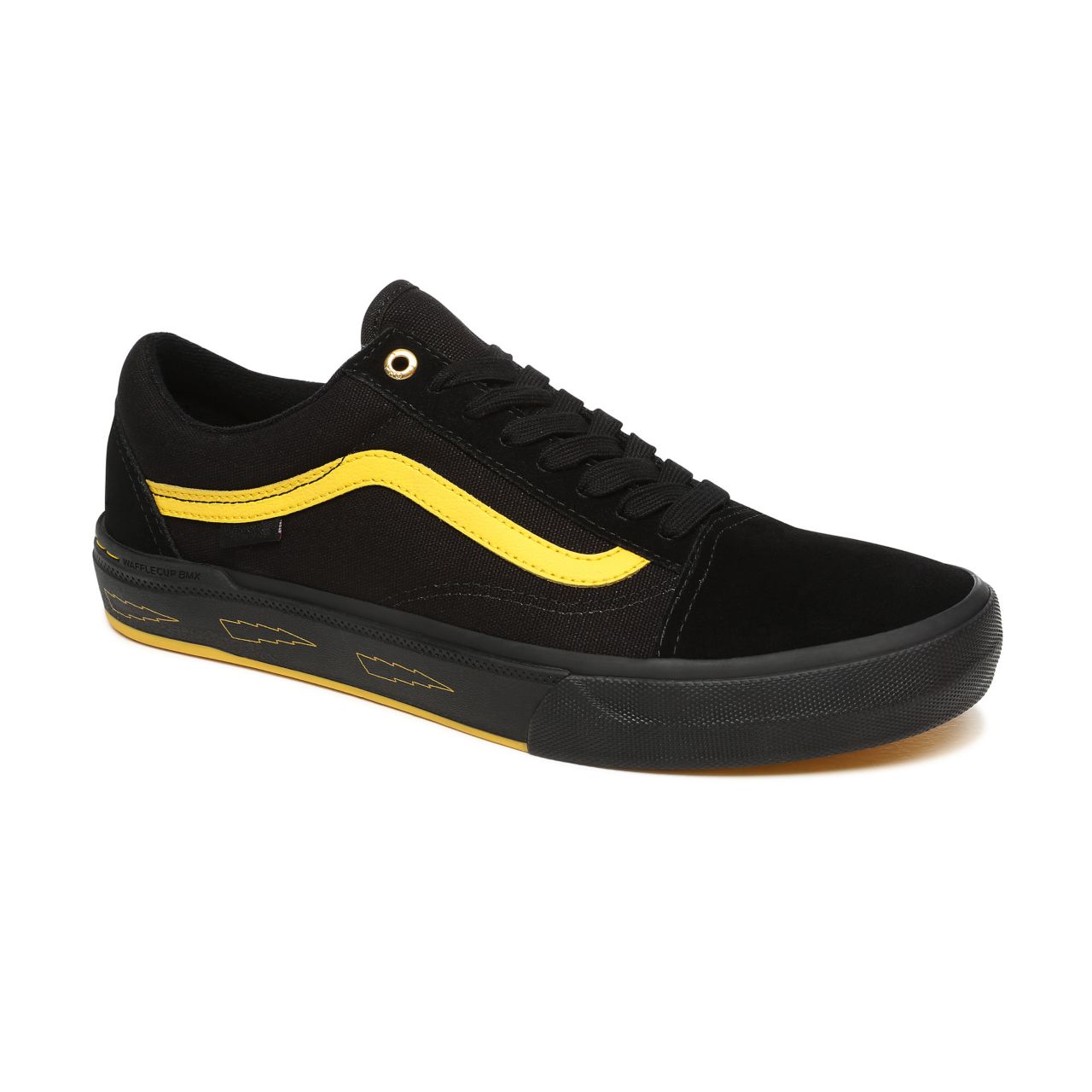 Vans Larry Edgar Old Skool Pro BMX Black Classic Mens Womens - (Larry Edgar) Black/Yellow VN0A45JUW8Q Shoes