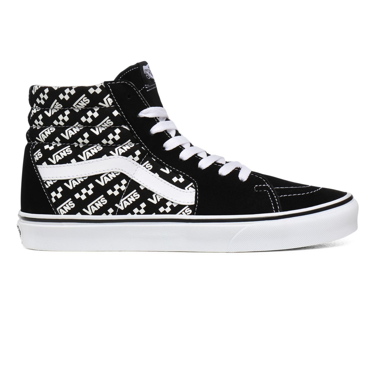 Vans Logo Repeat Sk8-Hi Black Classic Mens Womens - (Logo Repeat) Black/True White VN0A4U3CTEZ Shoes