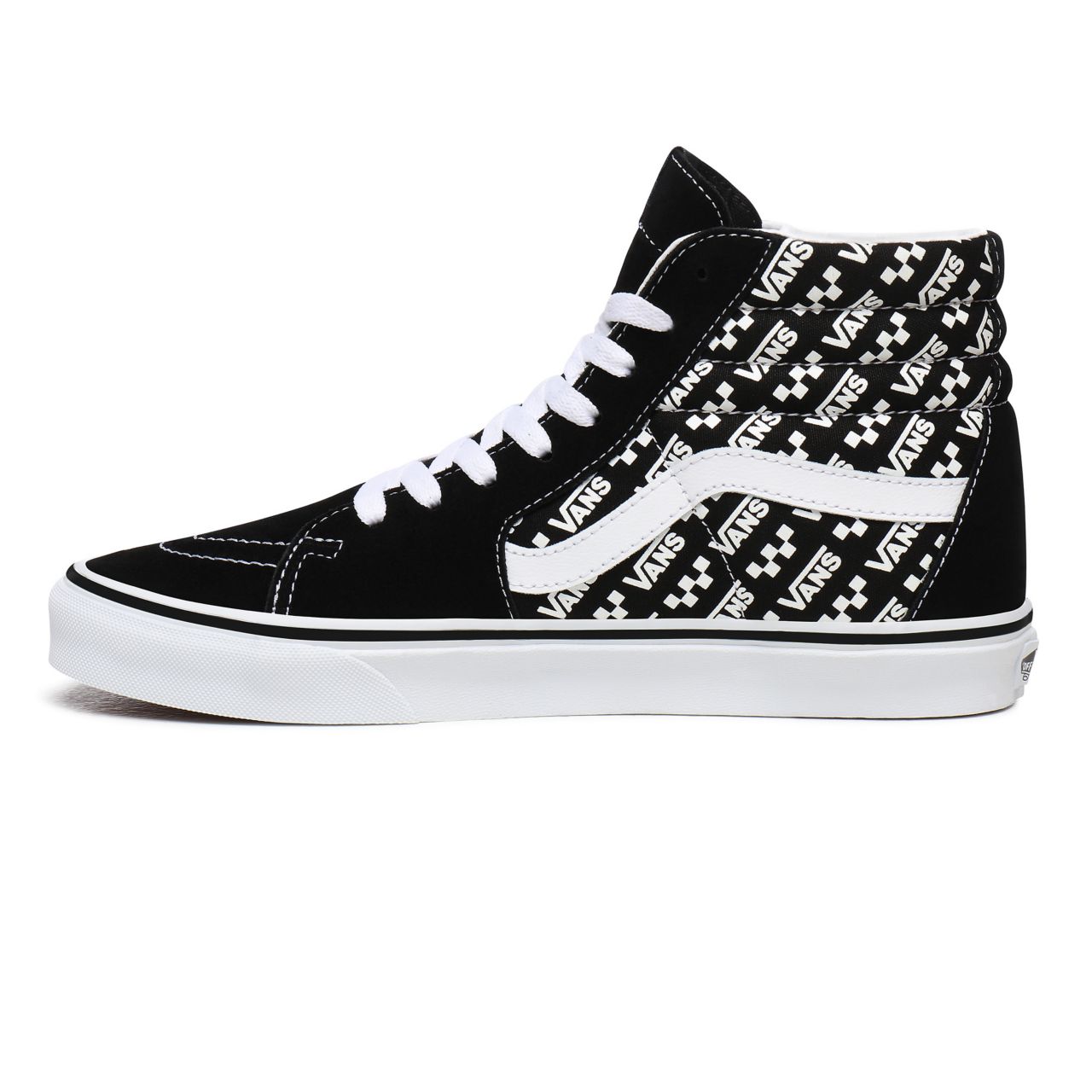 Vans Logo Repeat Sk8-Hi Black Classic Mens Womens - (Logo Repeat) Black/True White VN0A4U3CTEZ Shoes