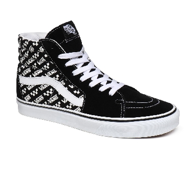 Vans Logo Repeat Sk8-Hi Black Classic Mens Womens - (Logo Repeat) Black/True White VN0A4U3CTEZ Shoes