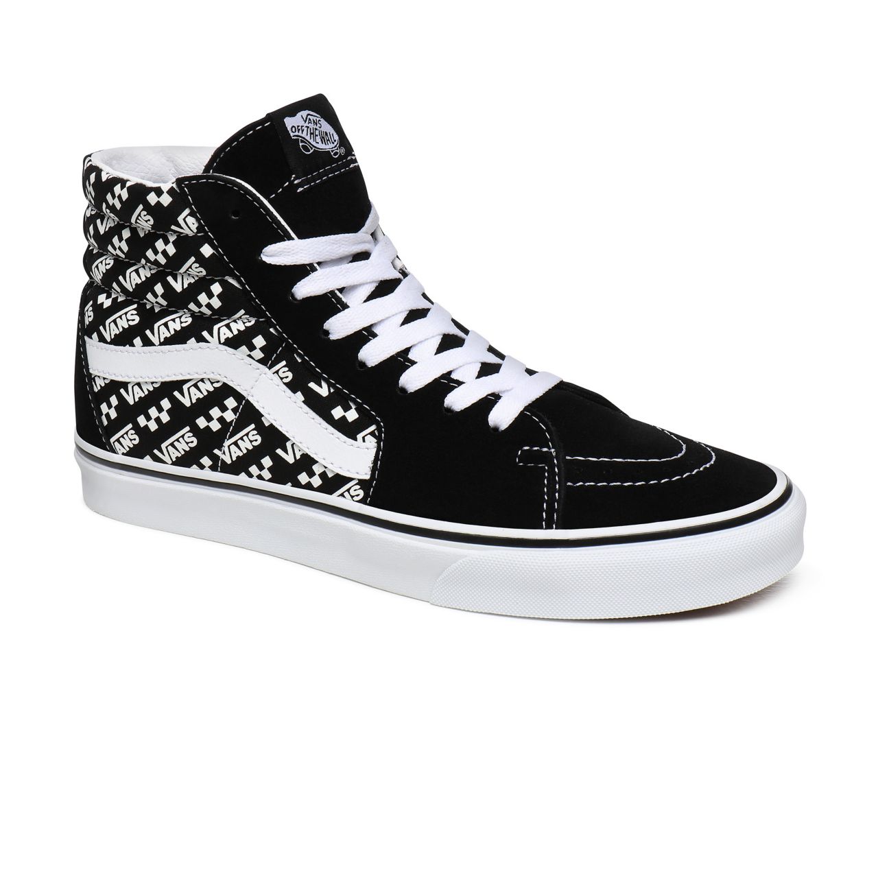 Vans Logo Repeat Sk8-Hi Black Classic Mens Womens - (Logo Repeat) Black/True White VN0A4U3CTEZ Shoes