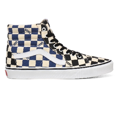 Vans Big Check Sk8-Hi Blue Classic Mens Womens - (Big Check) Black/Navy VN0A4U3CWRT Shoes