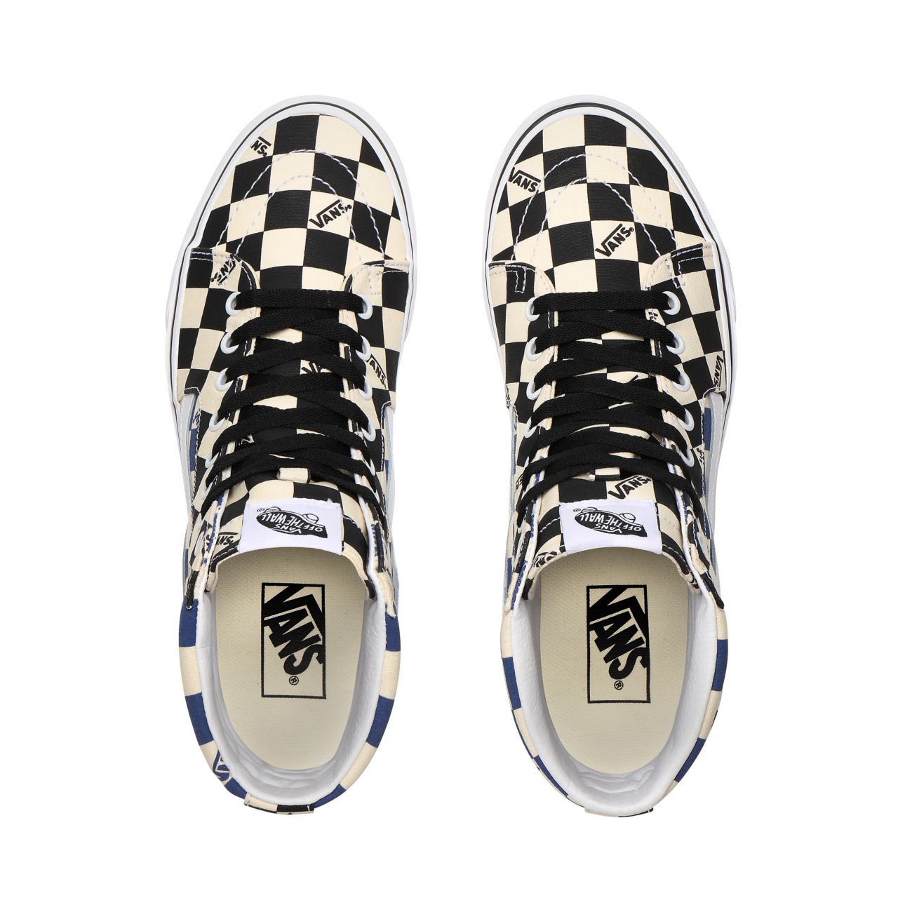 Vans Big Check Sk8-Hi Blue Classic Mens Womens - (Big Check) Black/Navy VN0A4U3CWRT Shoes