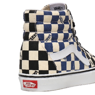 Vans Big Check Sk8-Hi Blue Classic Mens Womens - (Big Check) Black/Navy VN0A4U3CWRT Shoes