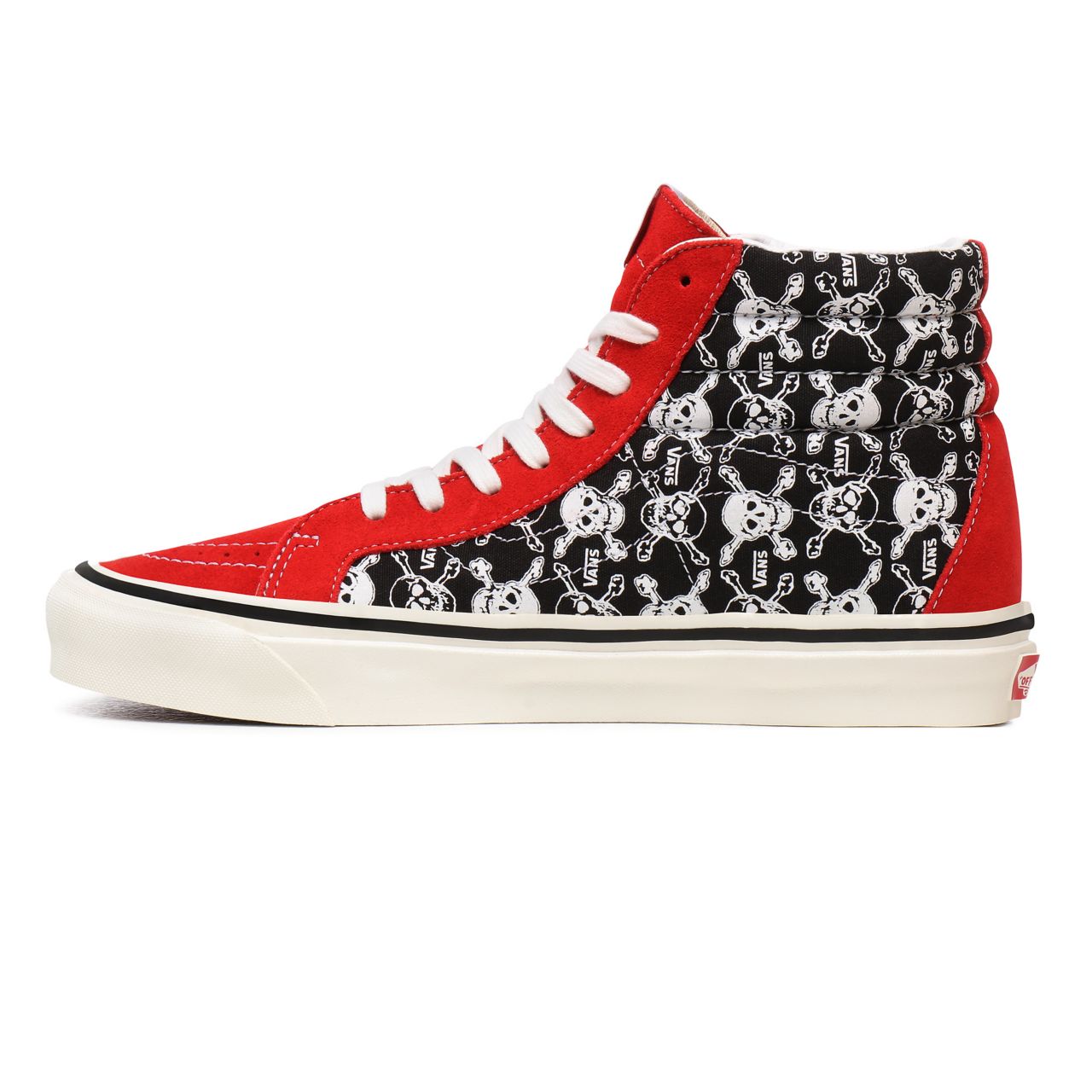 Vans Anaheim Factory Sk8-Hi 38 DX Red Classic Mens Womens - (Anaheim Factory) Og Skulls/Og Red/Og Black VN0A38GFX7Z Shoes