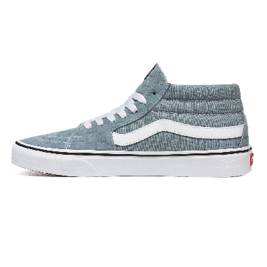 Vans Deboss Checkerboard Sk8-Mid Grey Classic Mens Womens - (Deboss Checkerboard) Lead/True White VN0A3WM3XHY Shoes