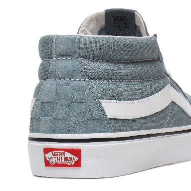 Vans Deboss Checkerboard Sk8-Mid Grey Classic Mens Womens - (Deboss Checkerboard) Lead/True White VN0A3WM3XHY Shoes