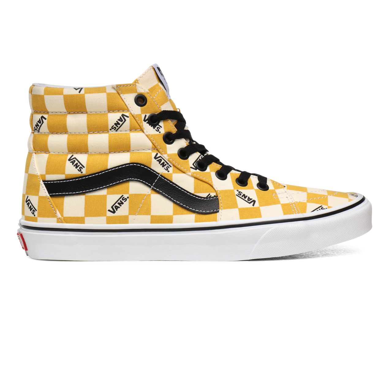 Vans Big Check Sk8-Hi Yellow Classic Mens Womens - (Big Check) Yolk Yellow/True White VN0A4U3CWYT Shoes