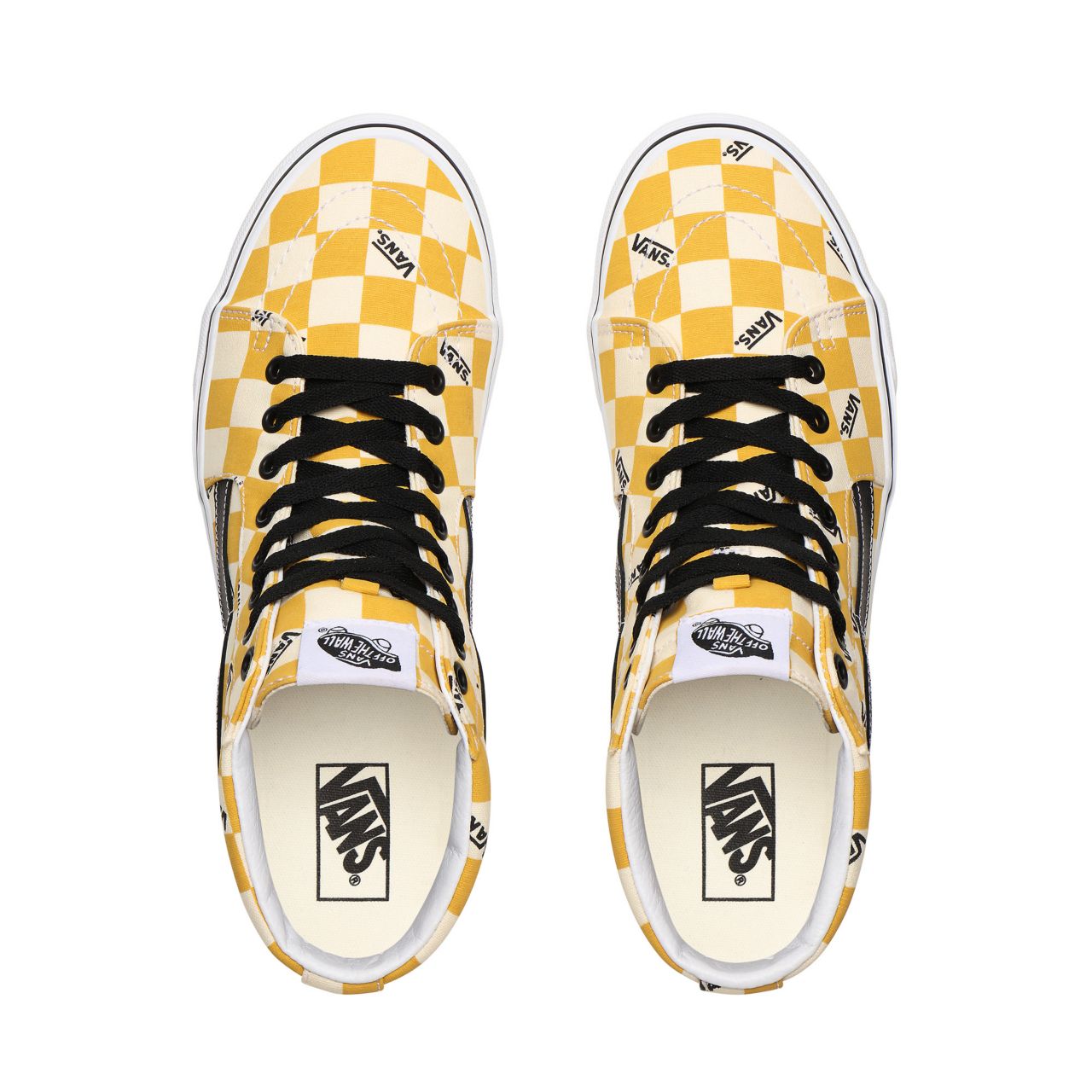 Vans Big Check Sk8-Hi Yellow Classic Mens Womens - (Big Check) Yolk Yellow/True White VN0A4U3CWYT Shoes