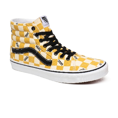 Vans Big Check Sk8-Hi Yellow Classic Mens Womens - (Big Check) Yolk Yellow/True White VN0A4U3CWYT Shoes