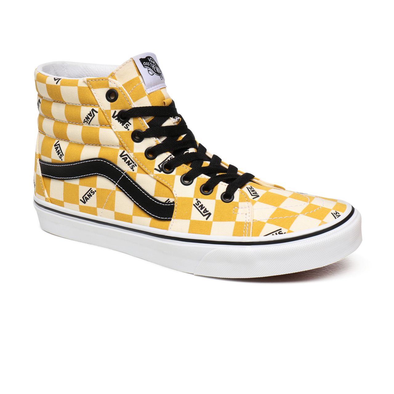 Vans Big Check Sk8-Hi Yellow Classic Mens Womens - (Big Check) Yolk Yellow/True White VN0A4U3CWYT Shoes