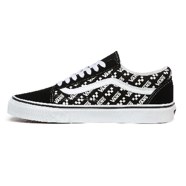 Vans Logo Repeat Old Skool Black Classic Mens Womens - (Logo Repeat) Black/True White VN0A4U3BTEZ Shoes