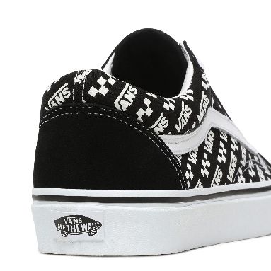 Vans Logo Repeat Old Skool Black Classic Mens Womens - (Logo Repeat) Black/True White VN0A4U3BTEZ Shoes