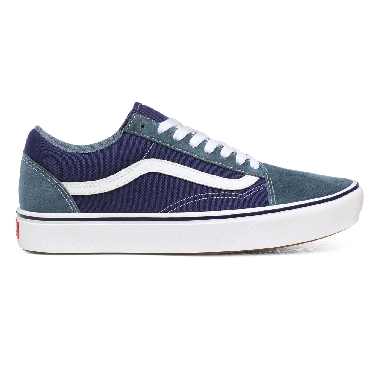 Vans Suede and Textile ComfyCush Old Skool Blue Classic Mens Womens - (Suede/Textile) Blue Mirage/Blue Print VN0A3WMAWX0 Shoes