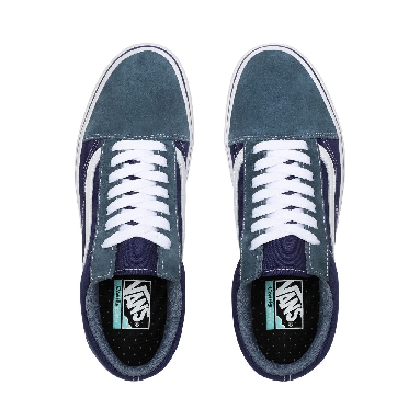 Vans Suede and Textile ComfyCush Old Skool Blue Classic Mens Womens - (Suede/Textile) Blue Mirage/Blue Print VN0A3WMAWX0 Shoes