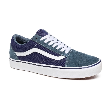 Vans Suede and Textile ComfyCush Old Skool Blue Classic Mens Womens - (Suede/Textile) Blue Mirage/Blue Print VN0A3WMAWX0 Shoes