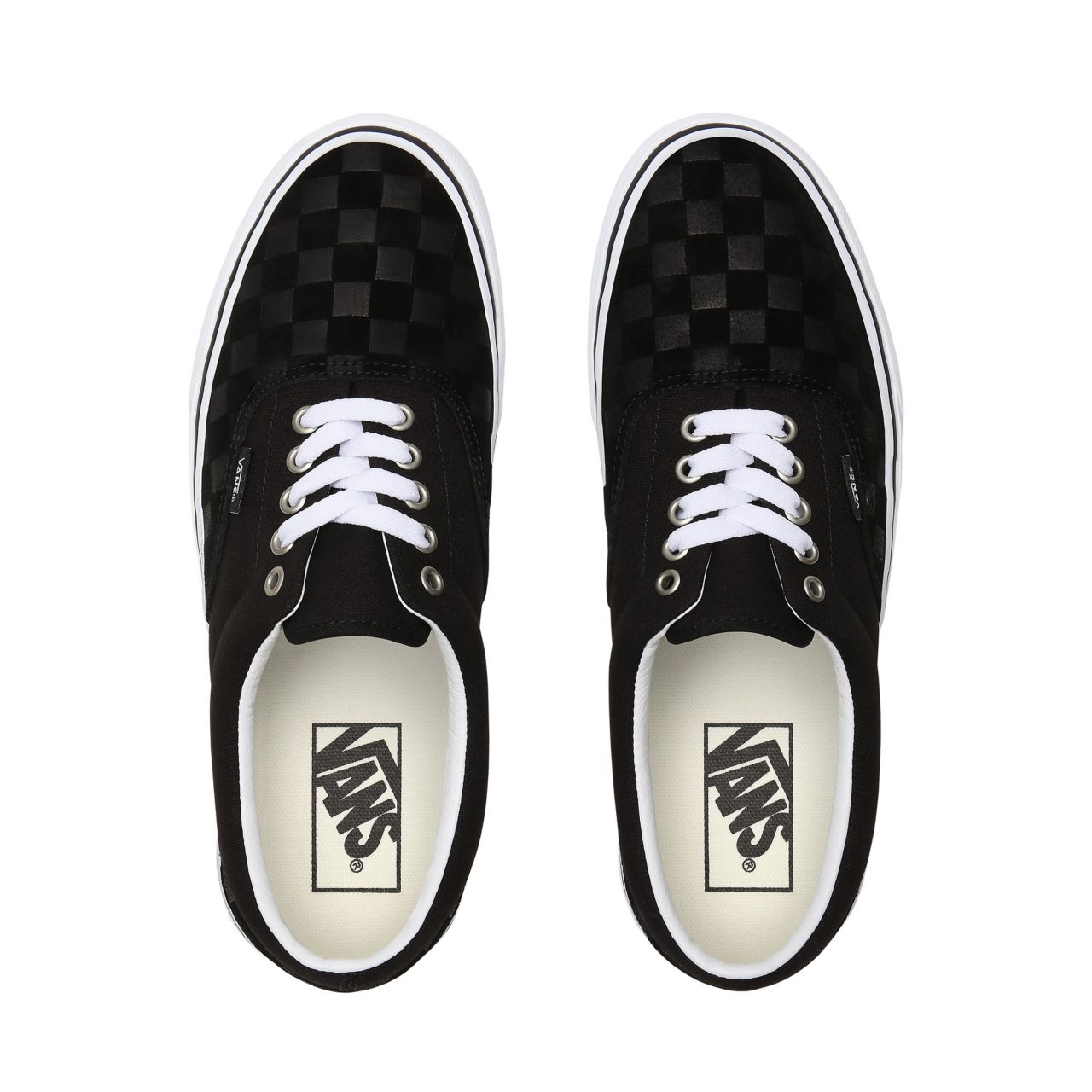 Vans Deboss Checkerboard Era Black Classic Mens Womens - (Deboss Checkerboard) Black/True White VN0A4U39WYU Shoes