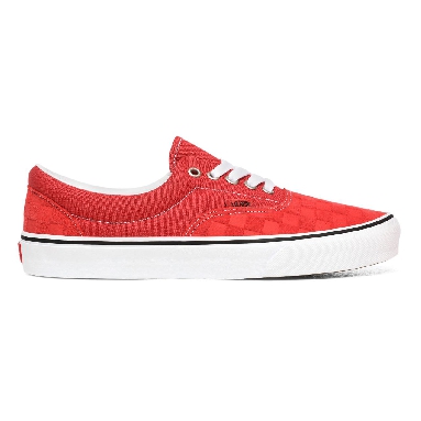 Vans Deboss Checkerboard Era Red Classic Mens Womens - (Deboss Checkerboard) Pompeian Red/True White VN0A4U39WJ2 Shoes