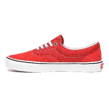 Vans Deboss Checkerboard Era Red Classic Mens Womens - (Deboss Checkerboard) Pompeian Red/True White VN0A4U39WJ2 Shoes