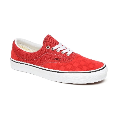 Vans Deboss Checkerboard Era Red Classic Mens Womens - (Deboss Checkerboard) Pompeian Red/True White VN0A4U39WJ2 Shoes