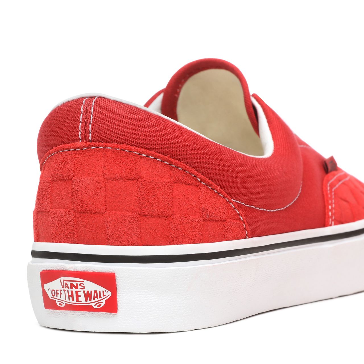 Vans Deboss Checkerboard Era Red Classic Mens Womens - (Deboss Checkerboard) Pompeian Red/True White VN0A4U39WJ2 Shoes