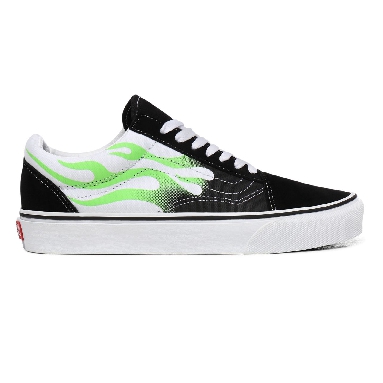 Vans Flame Old Skool Black Classic Mens Womens - (Flame) Black/True White VN0A4U3BXEY Shoes