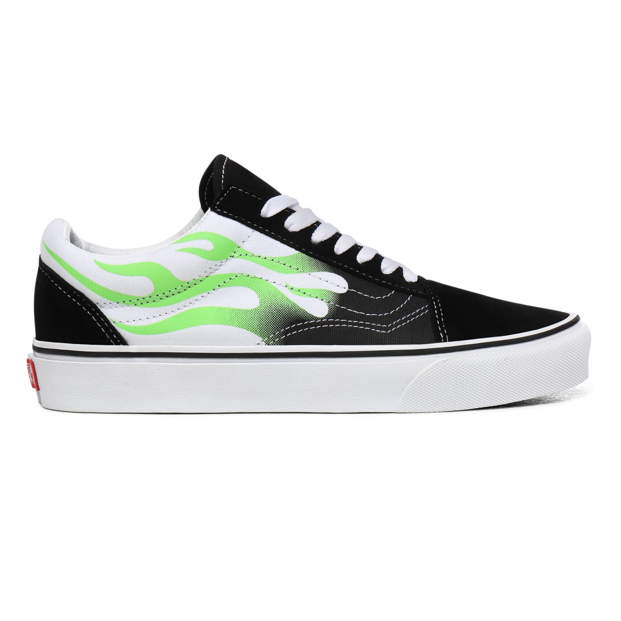 Vans Flame Old Skool Black Classic Mens Womens - (Flame) Black/True White VN0A4U3BXEY Shoes