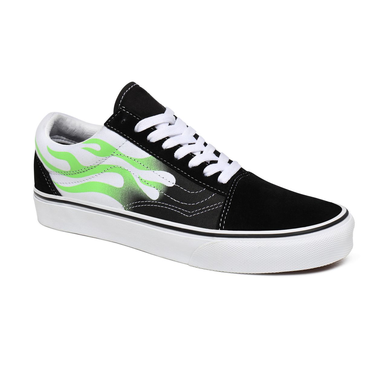 Vans Flame Old Skool Black Classic Mens Womens - (Flame) Black/True White VN0A4U3BXEY Shoes