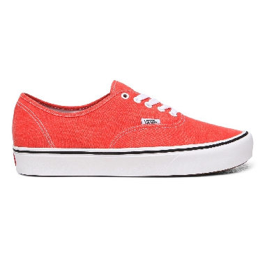 Vans Washed Canvas ComfyCush Authentic Red Classic Mens Womens - (Washed Canvas) Grenadine VN0A3WM7WWC Shoes