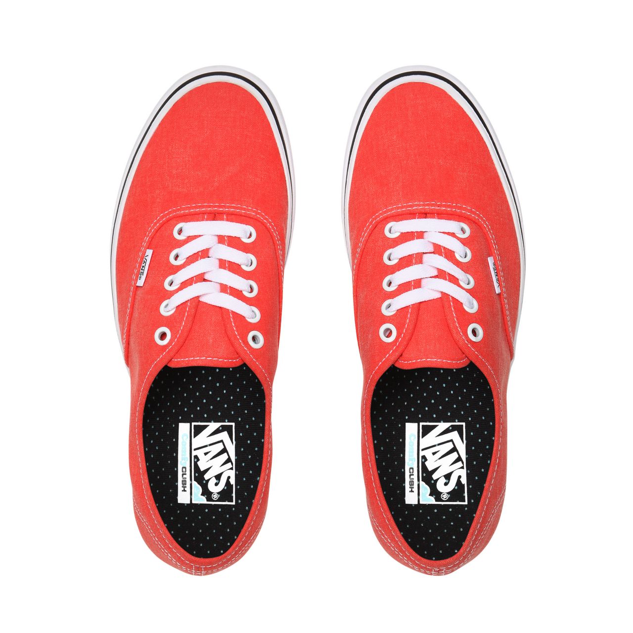 Vans Washed Canvas ComfyCush Authentic Red Classic Mens Womens - (Washed Canvas) Grenadine VN0A3WM7WWC Shoes