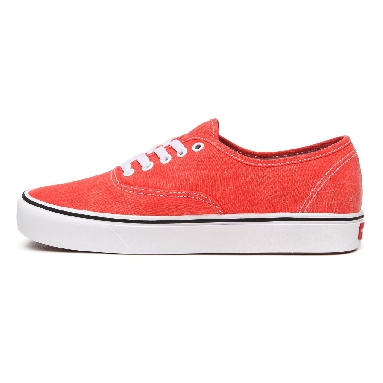 Vans Washed Canvas ComfyCush Authentic Red Classic Mens Womens - (Washed Canvas) Grenadine VN0A3WM7WWC Shoes