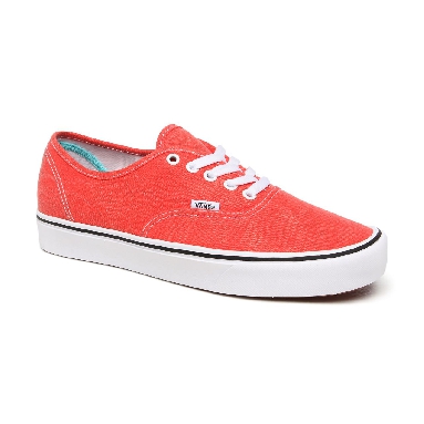 Vans Washed Canvas ComfyCush Authentic Red Classic Mens Womens - (Washed Canvas) Grenadine VN0A3WM7WWC Shoes