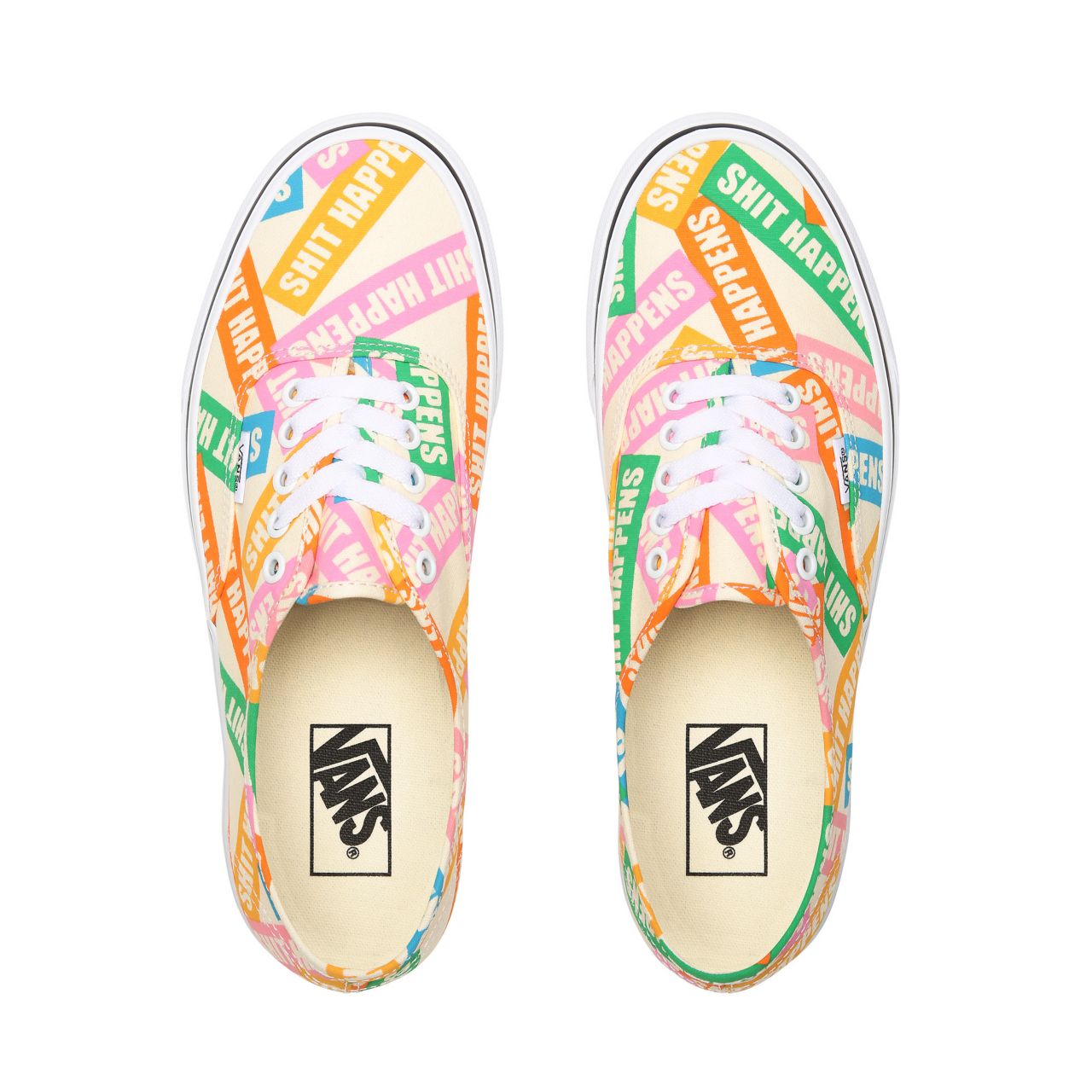 Vans Shit Happens Authentic Multicolour Classic Mens Womens - (Shit Happens) Multi/True White VN0A2Z5IWN9 Shoes