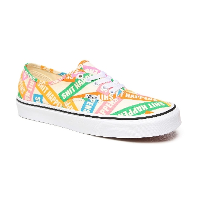 Vans Shit Happens Authentic Multicolour Classic Mens Womens - (Shit Happens) Multi/True White VN0A2Z5IWN9 Shoes