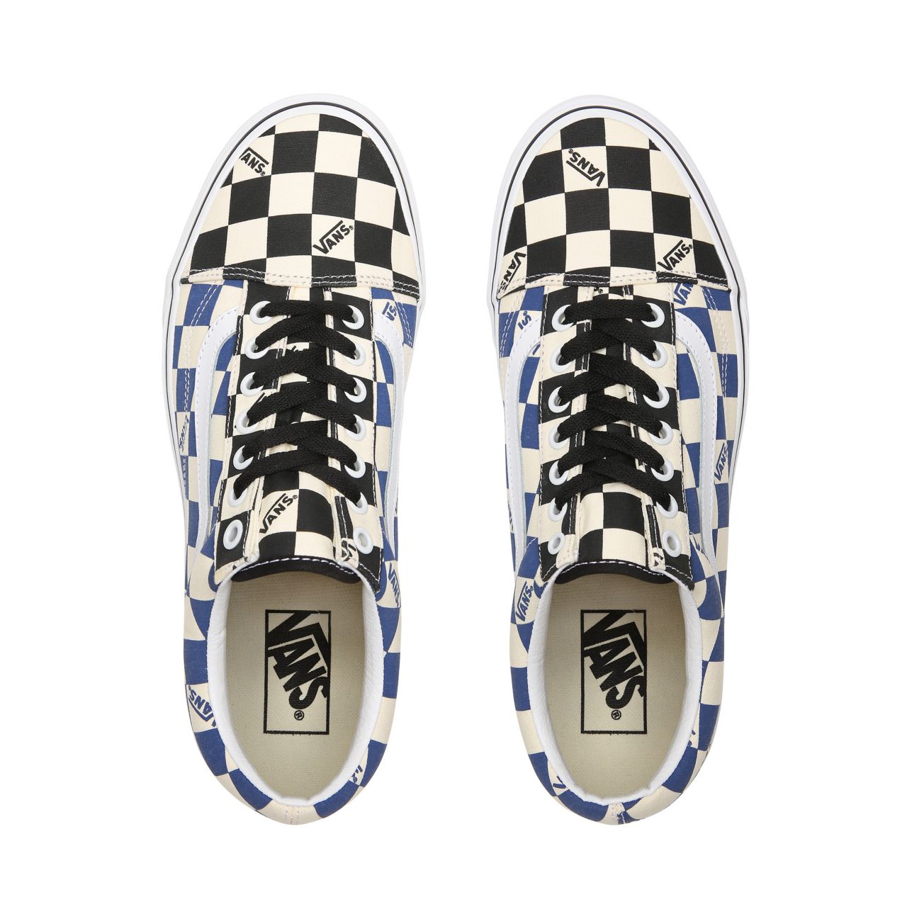 Vans Big Check Old Skool Blue Classic Mens Womens - (Big Check) Black/Navy VN0A4U3BWRT Shoes