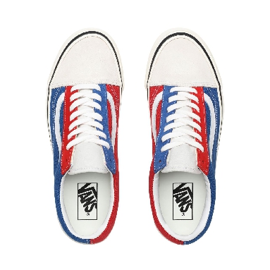 Vans Anaheim Factory Old Skool 36 DX Blue Classic Mens Womens - (Anaheim Factory) Og White/Og Blue/Og Red VN0A38G2XFN Shoes