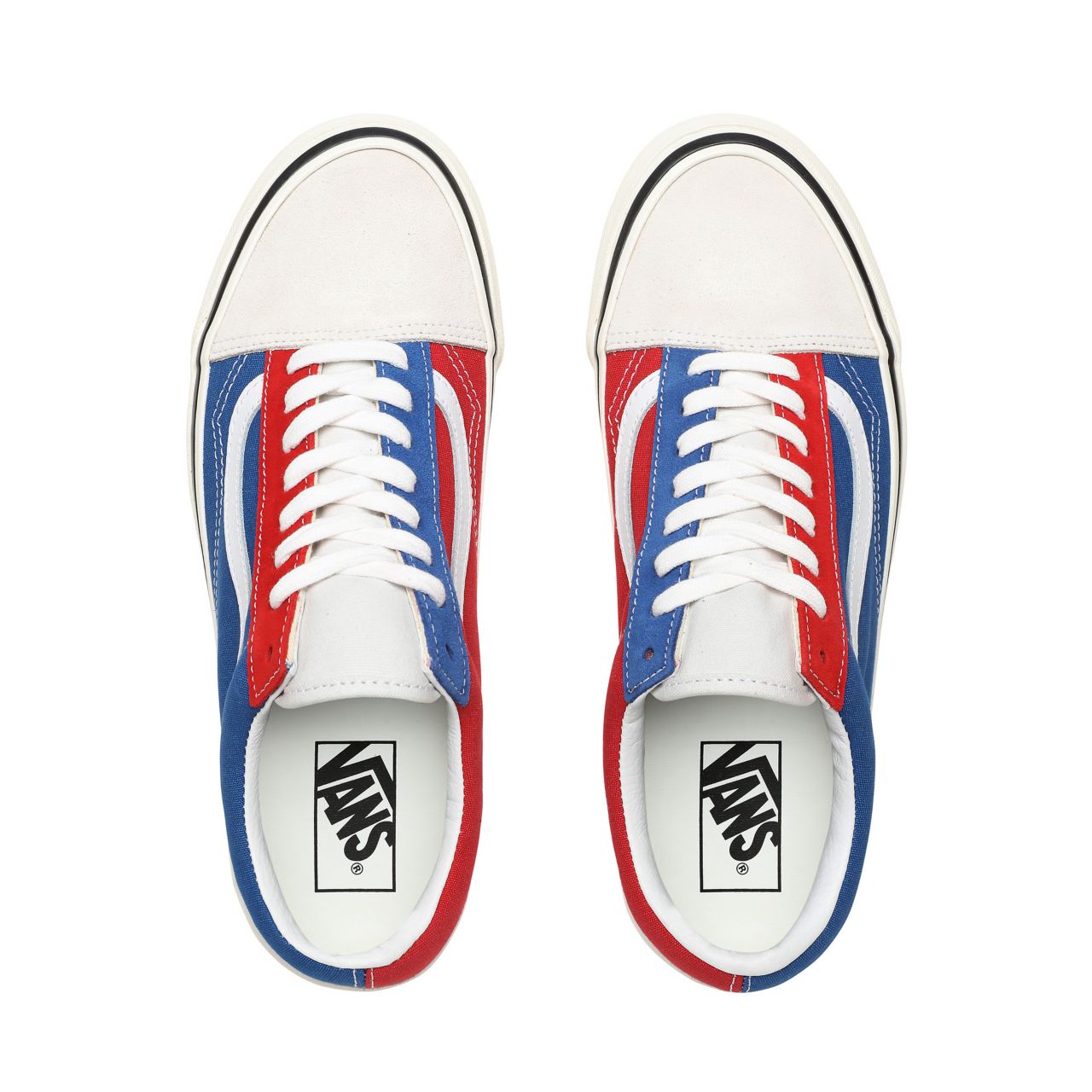 Vans Anaheim Factory Old Skool 36 DX Blue Classic Mens Womens - (Anaheim Factory) Og White/Og Blue/Og Red VN0A38G2XFN Shoes