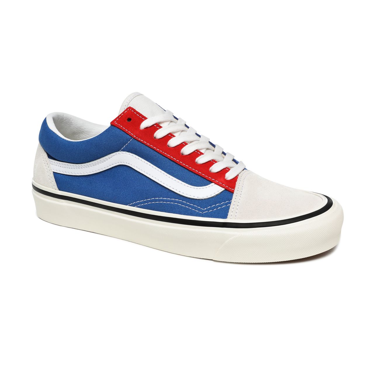 Vans Anaheim Factory Old Skool 36 DX Blue Classic Mens Womens - (Anaheim Factory) Og White/Og Blue/Og Red VN0A38G2XFN Shoes